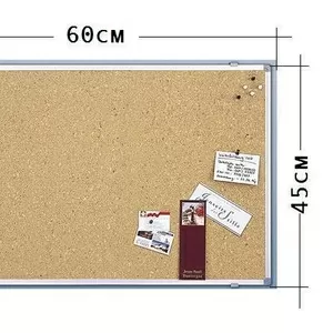 Пробковая офисная доска,  настенная 60х45см, 3500 тг