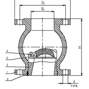 Клапан обратный нержавеющий поворотный фланцевый  Ду 80 Ру 40