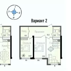 СРОЧНО! Продам 2-комнатную квартиру в ЖК ORTAU 63 квадрата!