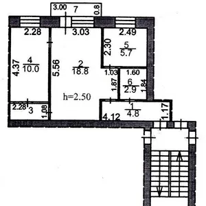 Продажа: 2-комнатная квартира,  44.6 м²,  2/4 этаж,  ул.Пичугина