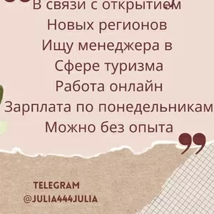 ОНЛАЙН - Помощница в сфере туризма.