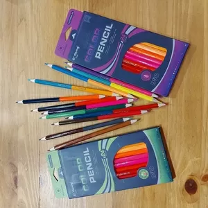 Двухсторонние цветные карандаши. Набор цветных карандашей. Двухцветные